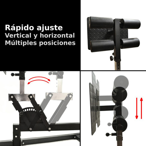 Banco Ghd Abdominales Glúteos Maquina Cross Gmp Color Negro
