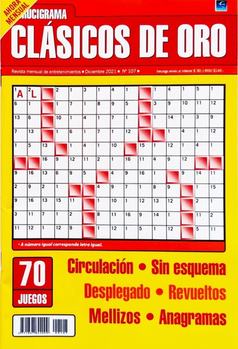 Crucigrama Clásicos De Oro N° 107 - 50 Páginas