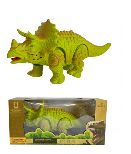 Juguete Dinosaurio Triceratops Con Luz Sonidos Camina 