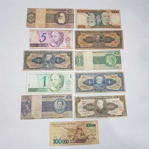 Antiguos Billetes Brasil Varios A Clasificar Lote Mag 61558