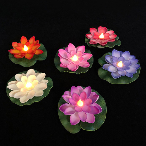 Lâmpada Lótus Flutuante Led 6pçs, Lâmpada Flor