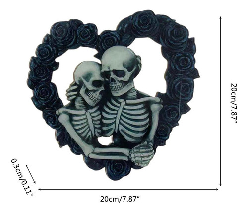 Corona De Esqueletos De Halloween En Forma De Corazón Para P