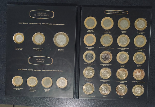 Nuevo Modelo Album Colección Monedas 10 Y 20 N$ Plata C/27 .