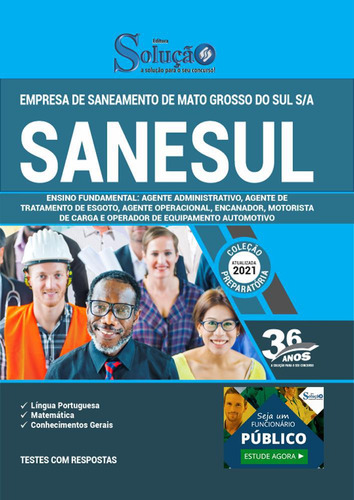 Apostila Concurso Sanesul Ms S.a - Ensino Fundamental, De Professores Especializados.