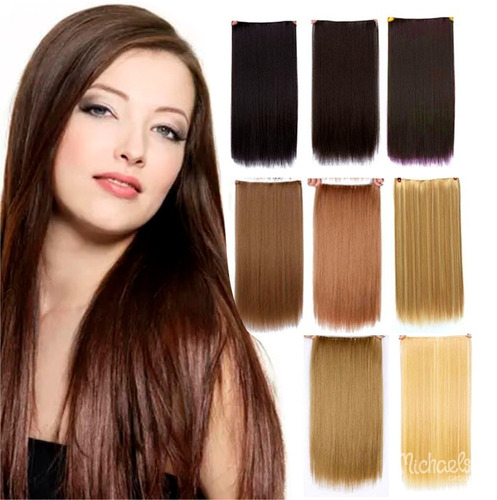 Cortina Pelo Simil Natural Extensiones 5 Micropeinetas Clip-