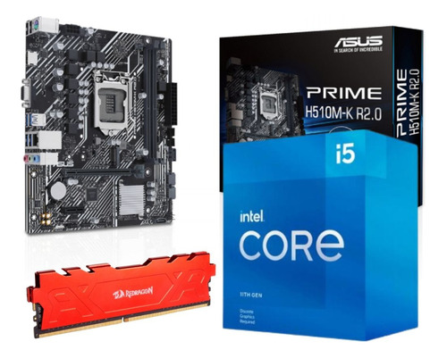 Kit Intel 11ª Geração I5 11400f + Asus H510 + 16gb Ddr4