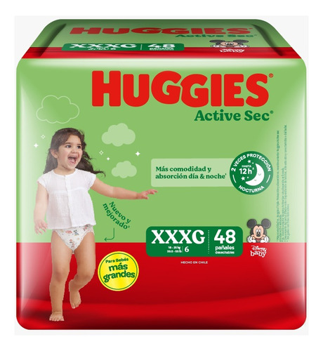 Pañal Huggies Active Sec Xxxg48 Un