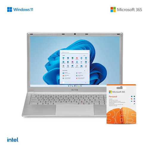 Notebook Ultra, Com Windows 11 Home 4gb 120gb Prata - Ub220