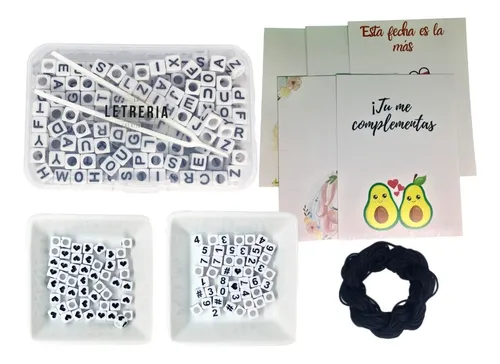 Diy Kit De Inicio Letras En Cubo De 6mm Blanco Con Negro