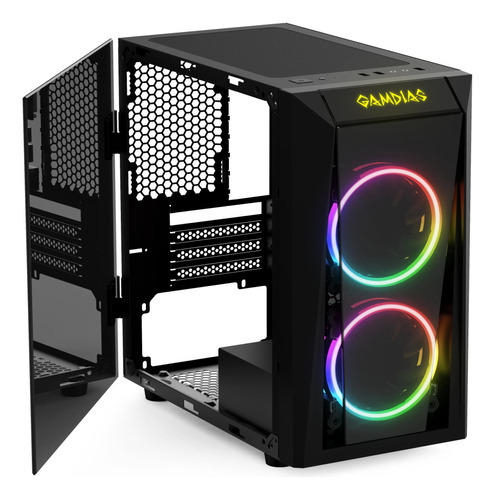 Gabinete Gamer Gamdias Talos E1 Rgb s/ fans Vidro