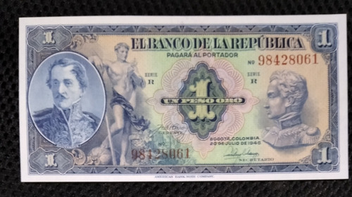 Billete De 1 Pesos Año 1946, Estado 9.5