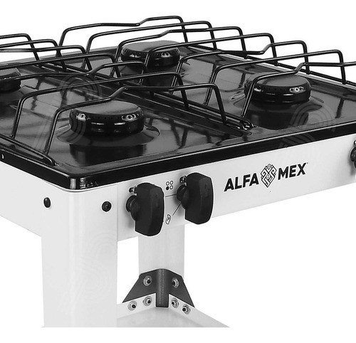 Parrilla De Estante Alfamex + Cuchillos + Sartenes Color Blanco