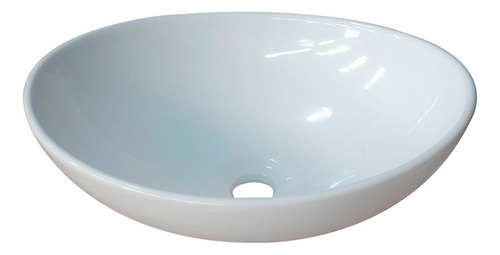 Solana Ovalin Lavabo Para Baño Cerámico de 40 cm Blanco Modelo Tokio / Ovalin Para Sobreponer de Porcelana Con Pintura Antimanchas