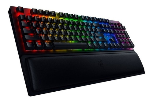 Imagen 3 de 5 de Teclado gamer bluetooth Razer BlackWidow V3 Pro QWERTY Green inglés US de color negro con luz RGB