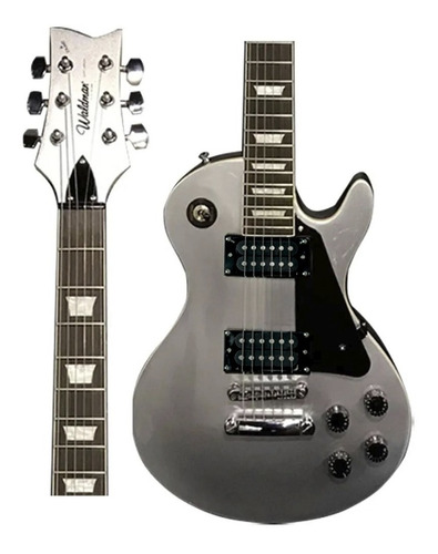 Kit Completo Guitarra Waldman Les Paul Custom Silver