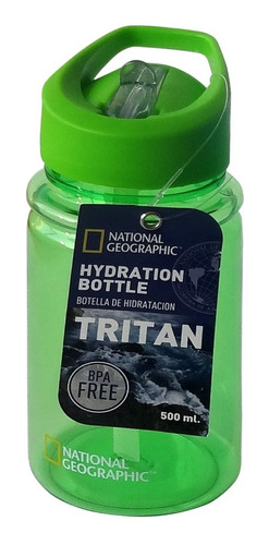 Botella Hidratación Natgeo Tritan Cilindro Verde 500 Ml