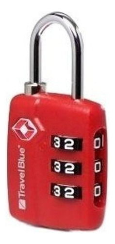 Candado Con Combinacion Tsa Rojo Maxima Seguridad 3 Diales