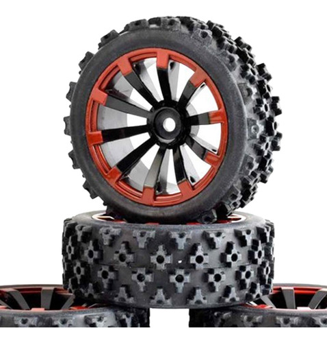 4 Uds 75mm Rc Neumáticos Y Ruedas Llantas 12mm Hex Hub F