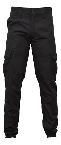 Pantalon Tactico Policia Ripstop Antidesgarro Negro Alcatraz