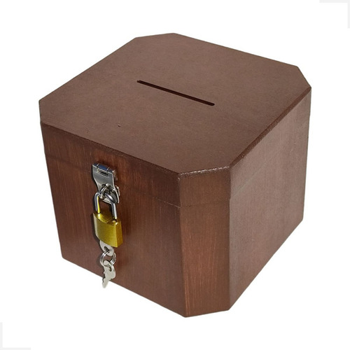 Cofrinho Porta Dinheiro Bau Cofre Caixinha Caixa + Cadeado 