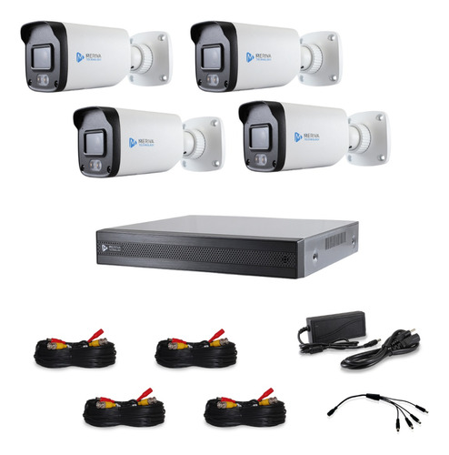 Kit Cctv  4 Camaras Con Microfono 5 Megapixel Full Color 