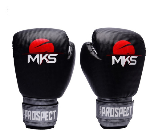 Luva Boxe Muay Thai Prospect Mks Black Silver + Bolsa