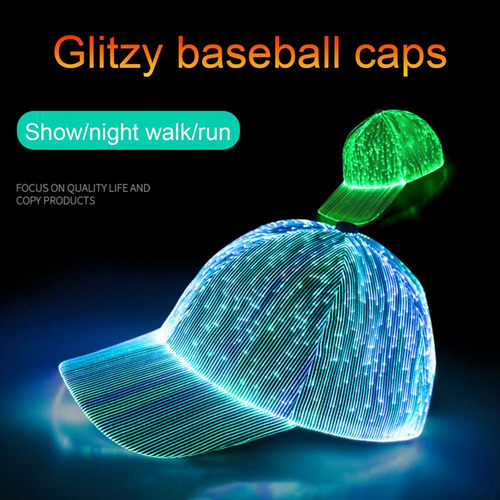 Sombrero Led, Gorra Brillante, Fibra Óptica U, Béisbol