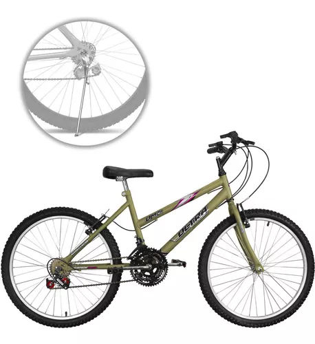 ULTRA BIKE Bicicleta Bikes Feminina Aro 24 – 18 Marchas Cinza