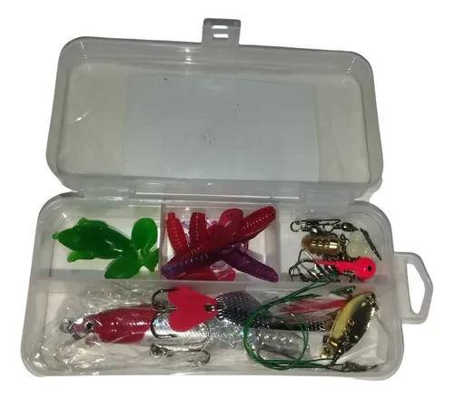Kit Para Pesca Señuelos, Anzuelos, Flotadores Y Estuche 