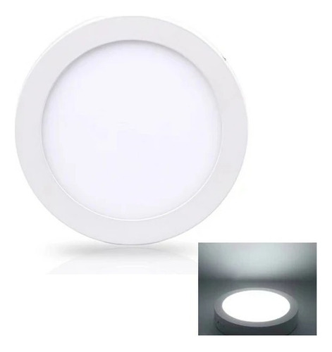Foco Led Panel 12w Dimeable Redondo Embutido Luz Fria 6500k