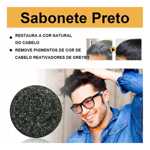 3pcs 60g Shampoo Escurecedor Em Barra E Sabonete Em Barra*3