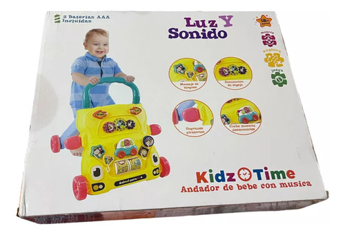 Andador Para Bebe Musical Kidz Time Juguete Para Bebe Color Amarillo