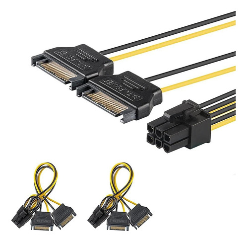 J&d Cable De Alimentación Pcie De 6 Pines A Sata Dual, De De