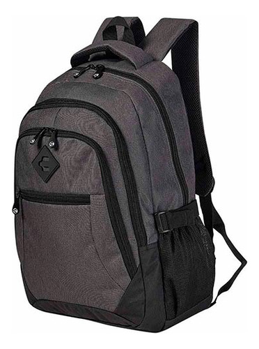 Mochila Escolar Charly 68115 Textil Compartimento Laptop Color Gris Obscuro Diseño De La Tela Lisa