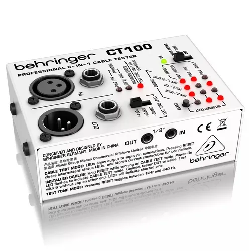Behringer Ct100 Cable Tester 3 Modos De Prueba