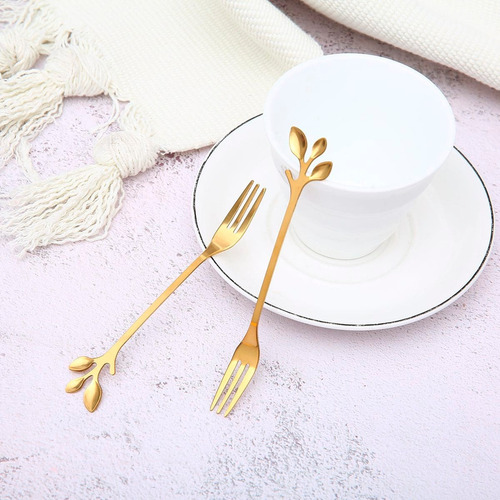 Pincho De Copetin Picada Tenedor Acero Dorado Pettish Online Hojas