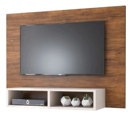 Panel Modular Rack Tv Led Living Sala Dormitorio Jazz Color Imbuia/blanco