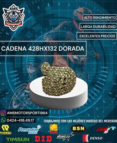 Cadena 428.hx.132 Dorada 