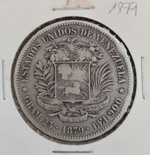 Moneda De Plata Fuerte De Plata 1879 Condición Vf+