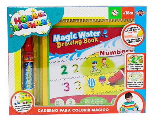 Caderno Mágico Colorir Números Toyng Hora De Aprender Pintar