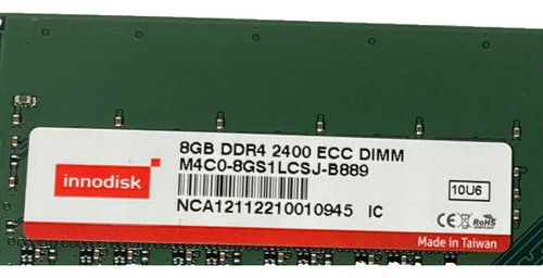 8 Gb Ddr4 2400 Mhz Pc4-19200 Ecc Servidor Sin Búfer Dimm (Usado)