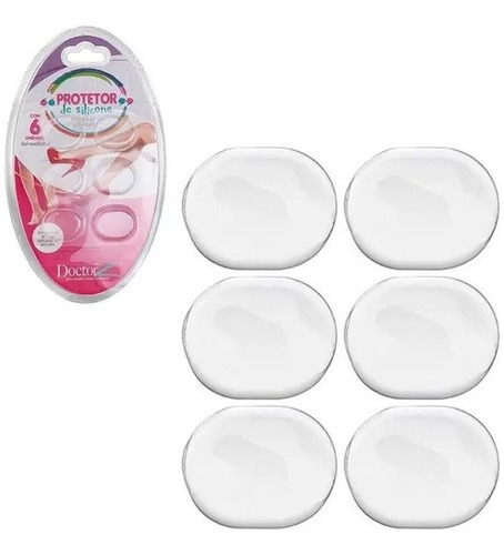 Protetor De Silicone Para Sapato 6 Pastilhas Cor Transparente