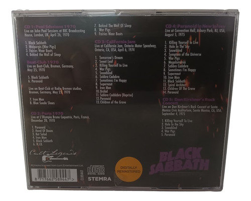 Box Black Sabbath - Broadcast Collection (1970-1975) - Edición de lujo en 5 CD, versión álbum