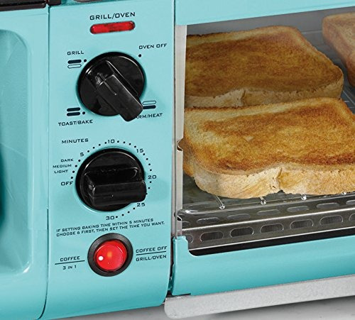 Estación De Desayuno 3 En 1 Nostalgia Retro Vintage Horno Color Turquesa