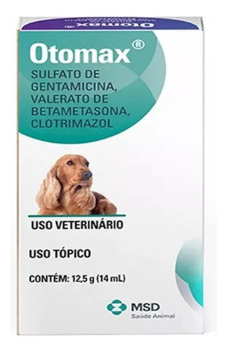 Otomax 12,5g Pomada Otologica Otite Cães Msd