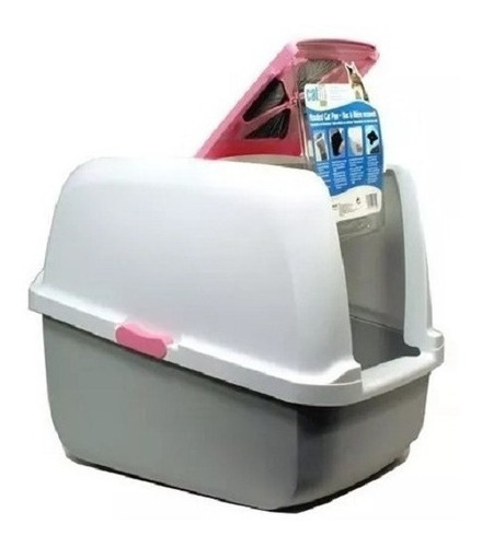 Litera Sanitaria Cerrada Con Filtro Cat It Rosa Para Gatos