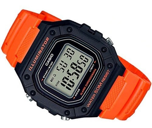 Reloj Casio Iluminator W-218h-4b2vcf, 100% Original Y Nuevo