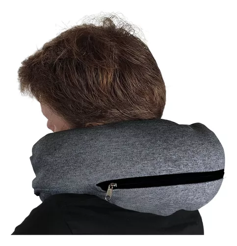 Almohada De Viaje Cuello Guarda Ropa - Negro