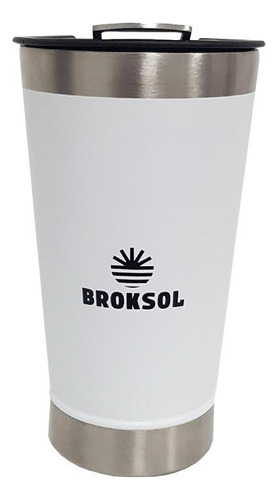 Vaso Termico Cervecero Broksol Destapador Blanco 480ml 