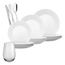Comprar Aparelho Jantar 18 Pratos Saturno 06 Copos Dubai 18 Talheres